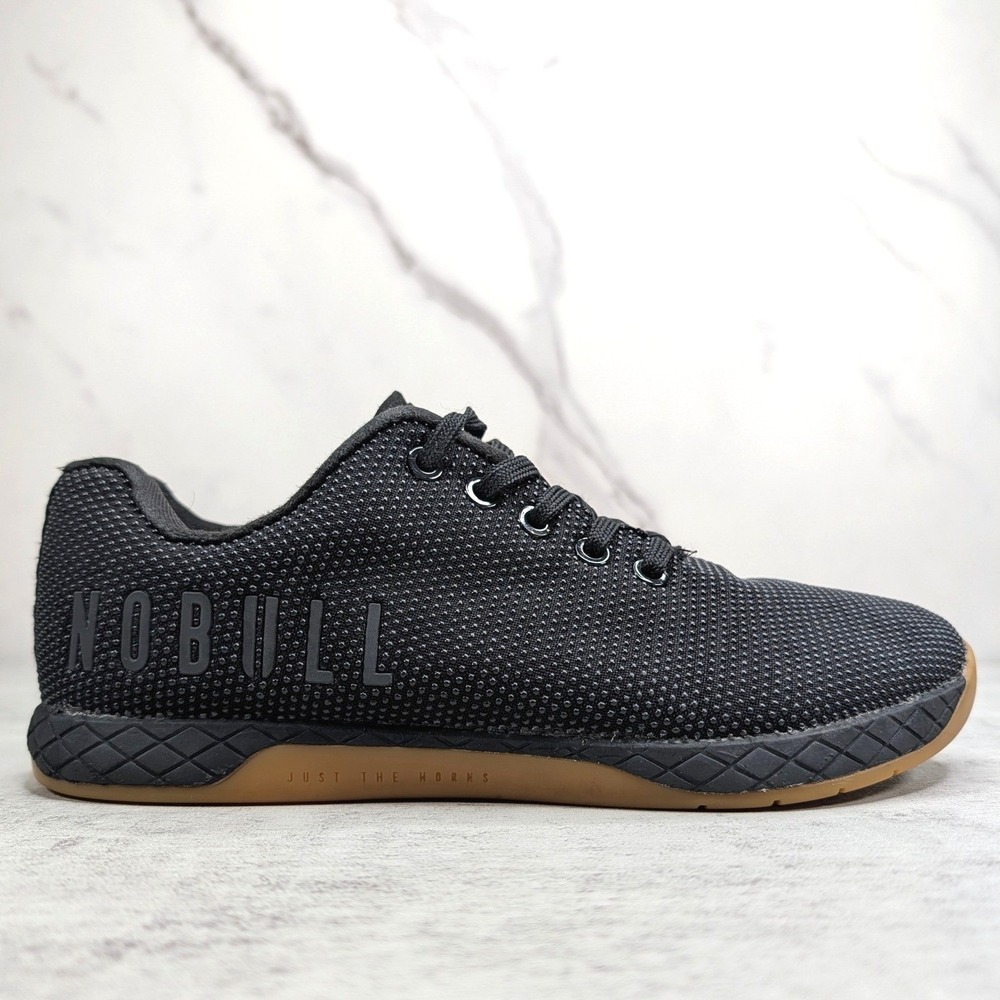 NOBULL Black Gum Trainer Womens 8.5 SuperFabric CrossFit Training Shoes